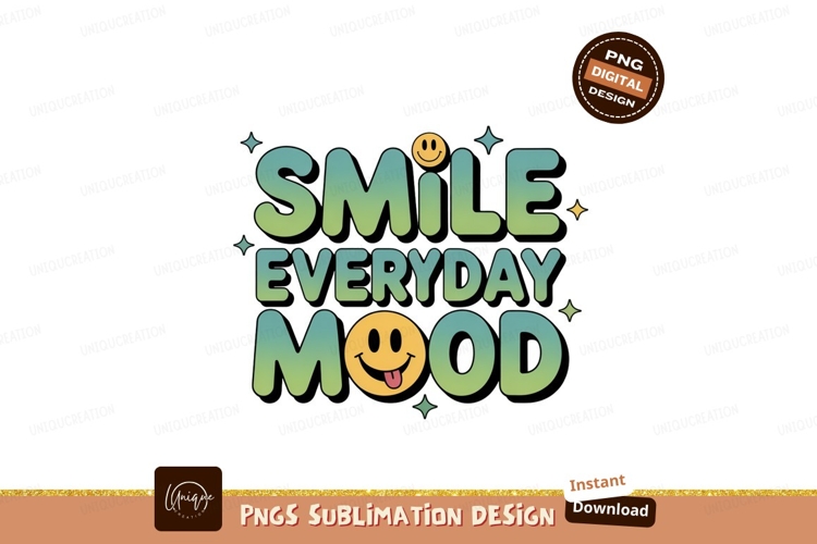 Smile everyday mood graphic smiley face example image 1