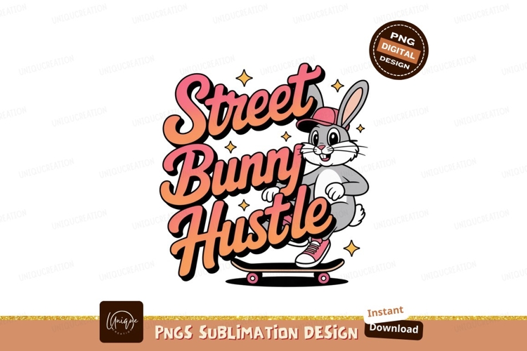 Bunny skateboarding street style cartoon