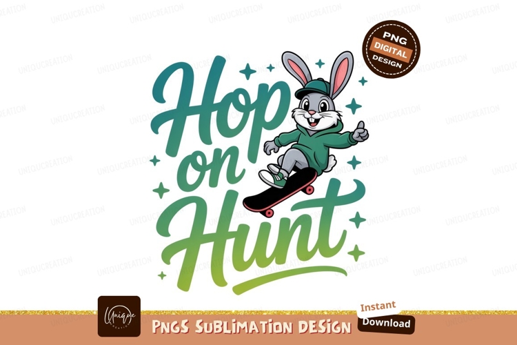 Bunny skateboarding on hunt rabbit hoodie