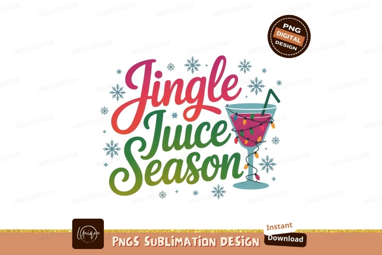 Festive drink with holiday lights and snowflakes Christmas