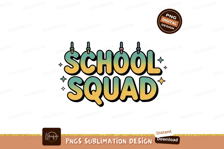 School Squad gradient text yellow