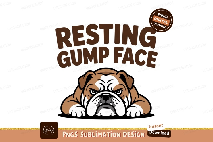 Grumpy bulldog resting face animal