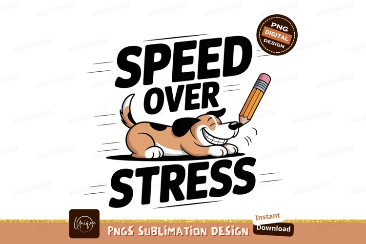 Cartoon dog writing with pencil pink