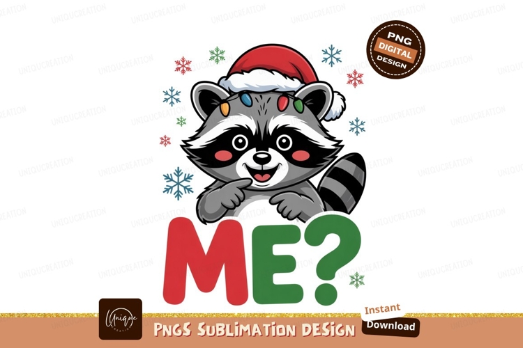 Raccoon Christmas Lights Festive Fun snowflakes