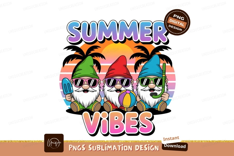 Summer gnomes beach vacation tropical