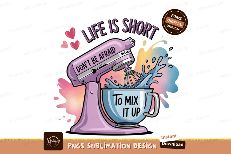 Pink mixer splashing colorful liquid kitchen baking