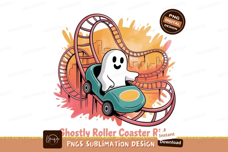 Ghostly ride on amusement park coaster roller