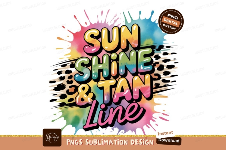Sunshine Tan Line Colorful Splatter image