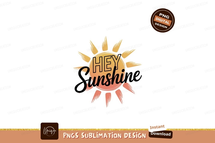 Hey sunshine sun graphic yellow