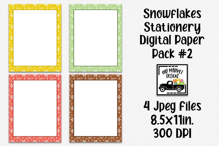 Snowflakes Stationery Digital Paper #2 - 8.5x11"