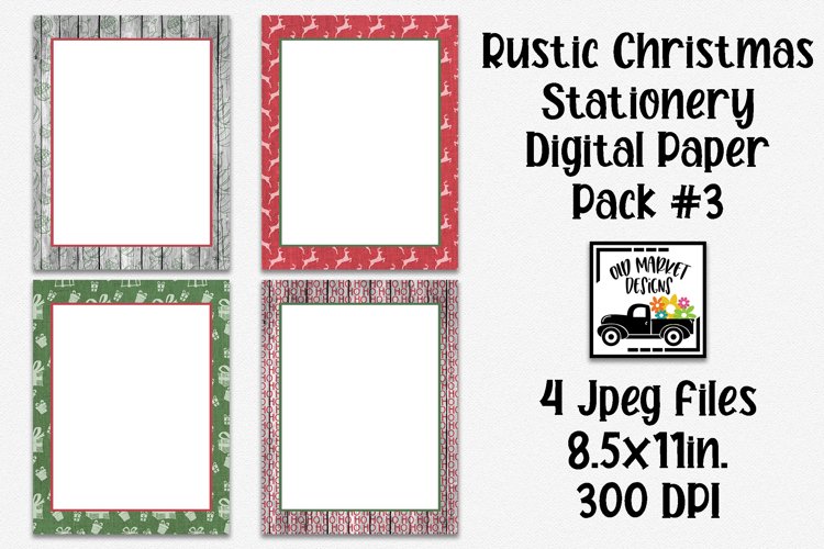 Rustic Christmas Digital Paper #3 - 8.5x11" Letter Size