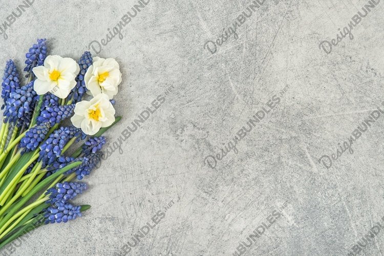 Floral template. Spring flowers tone background stock photo