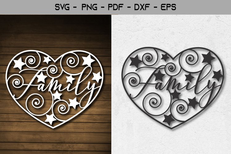 Family Papercut Template SVG Design example image 1