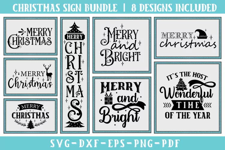 Merry Christmas SVG Bundle, Christmas Sign Bundle - Free Design of The Week