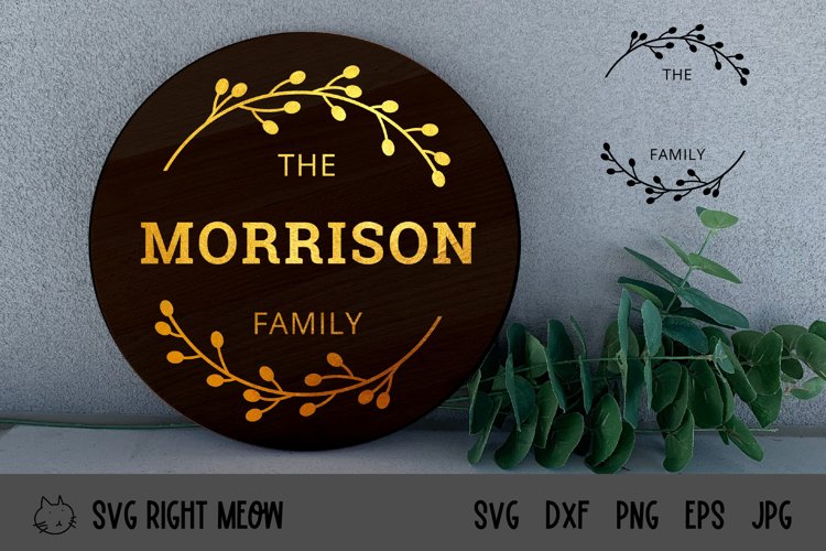 Family Monogram Wreath SVG