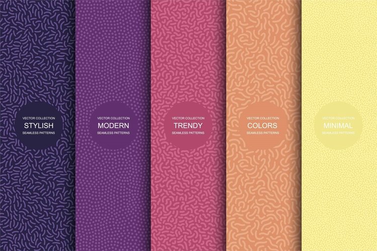 Trendy color seamless patterns example image 1