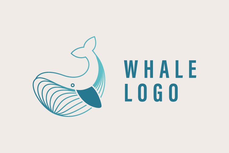 Unique whale logo vector template - Eps 10 example image 1