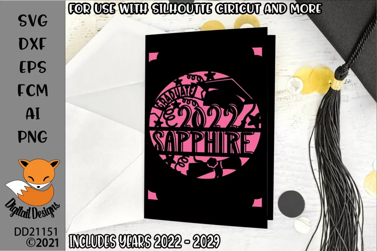 Graduation Greeting Card Including Years 2022 - 29 SVG