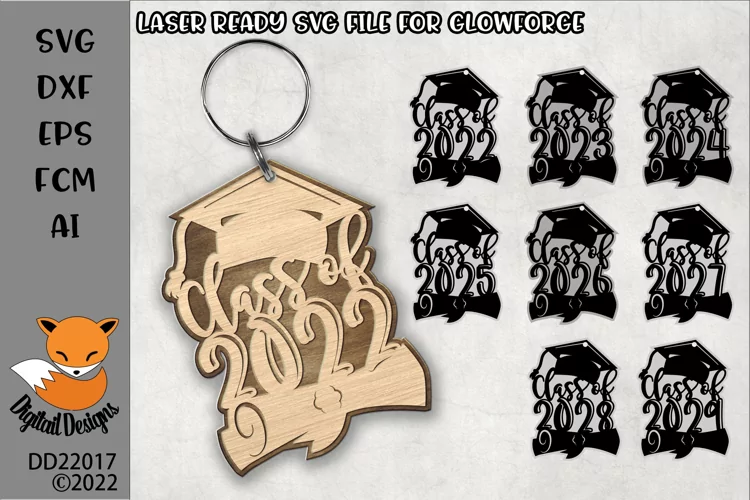 Graduation Cap Laser Cut File SVG - Graduation Keychain SVG