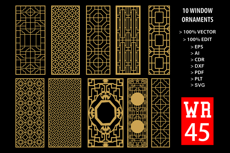 WR 45, Carved Window Ornaments Laser Cutting example image 1