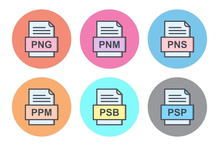 Set Of File Formats Icons