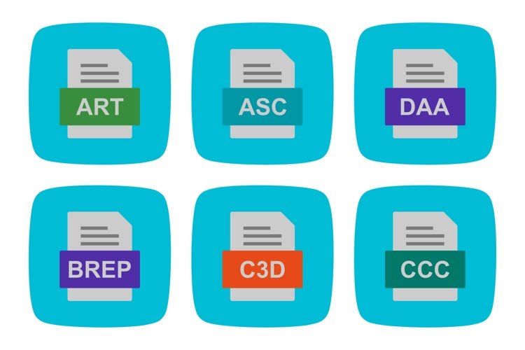 Set Of File Formats Icons
