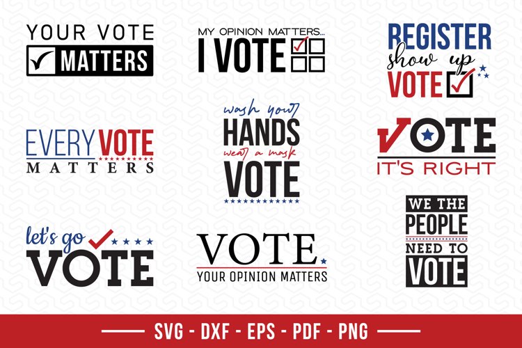 Vote SVG Bundle, 9 Election Quotes SVG Cut Files example image 1