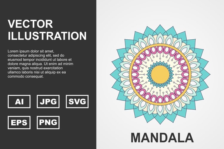 Colorful Vector Mandala Illustration Design example image 1
