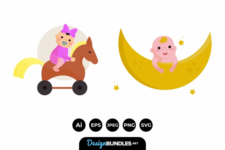 Cute Detailed Baby Logos
