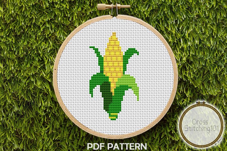 Sweet Corn Cross Stitch Pattern - Instant Downlod PDF example image 1