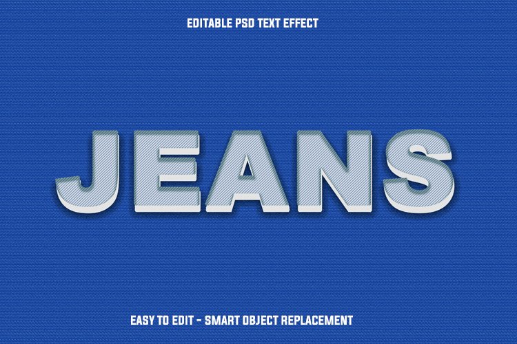 blue jeans text effect example image 1