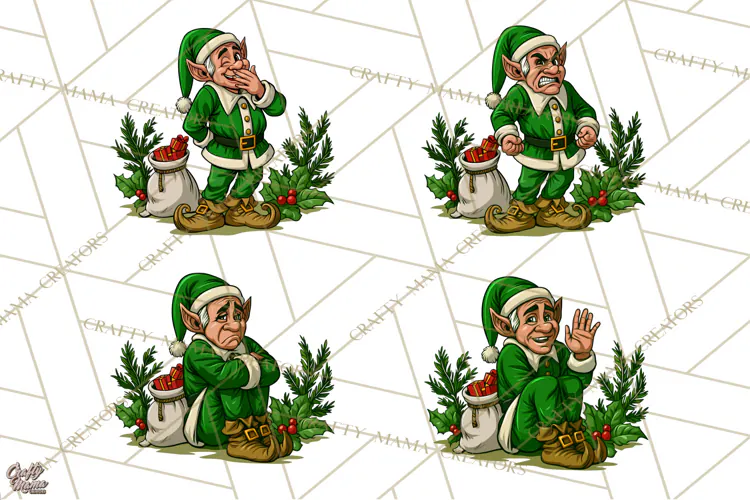 Merry Moods Christmas Elf Clipart | Funny Holiday Png