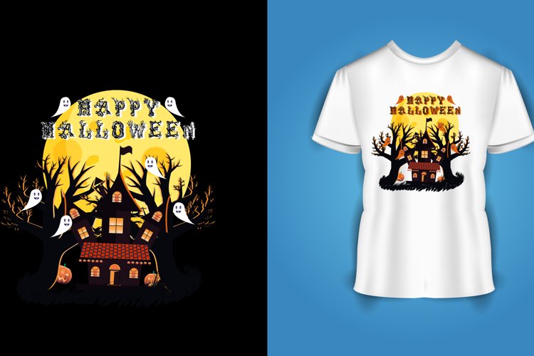 Halloween Typography T-shirt Design example image 1