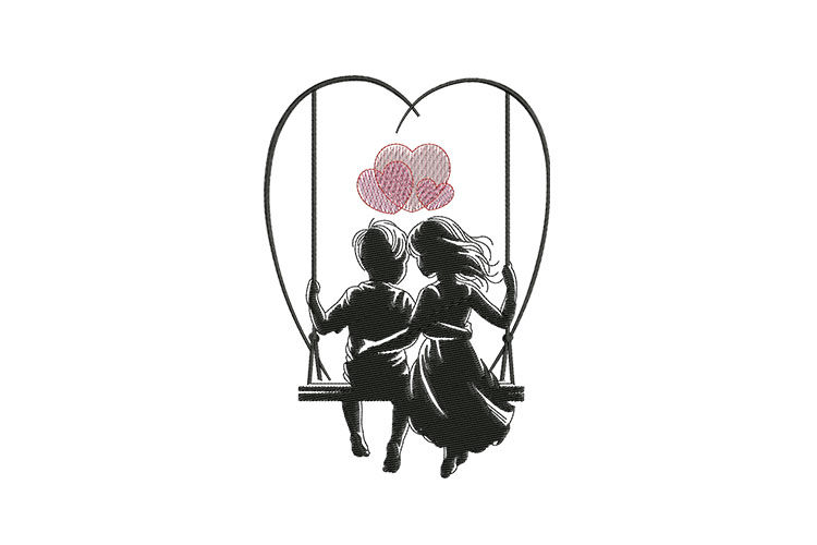 Couple on Swing Valentines