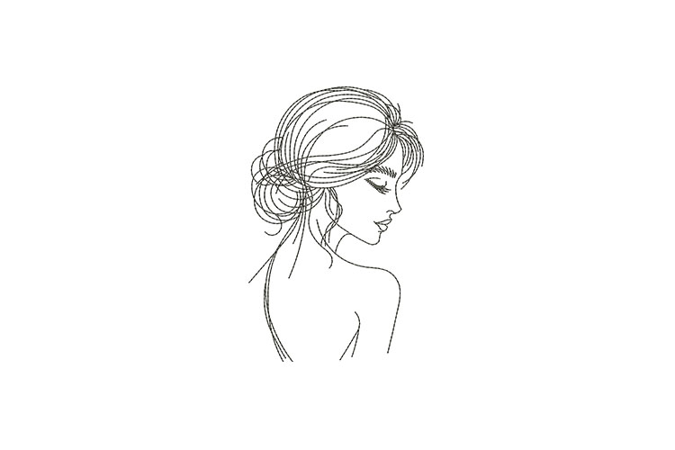Elegant Woman Line Art