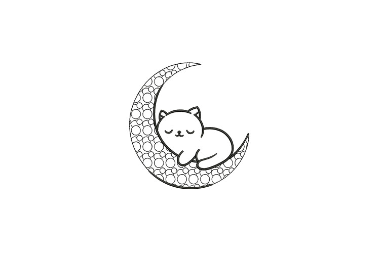 Sleeping Cat on The Moon