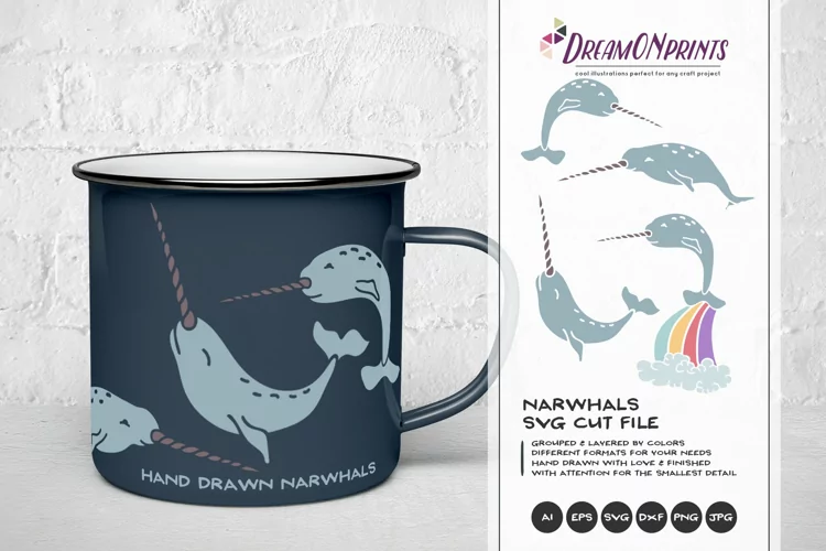 Narwhal SVG Cut Files, Unicorn SVG - Unicorn of the Sea
