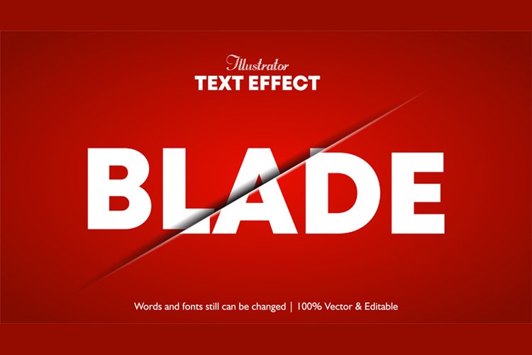 Blade Sliced Editable Illustrator Text Effect