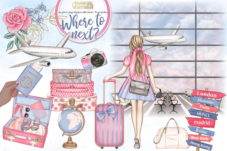 Where to next? - Travel fashion clipart collection example image 1