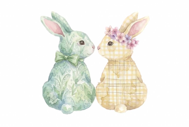 Happy Easter Bunnies PNG