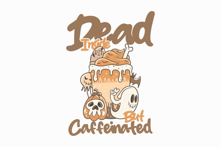 Dead Inside But Caffeinated Halloween T-shirt