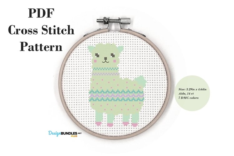 Dear Lama Cross Stitch Pattern PDF File example image 1