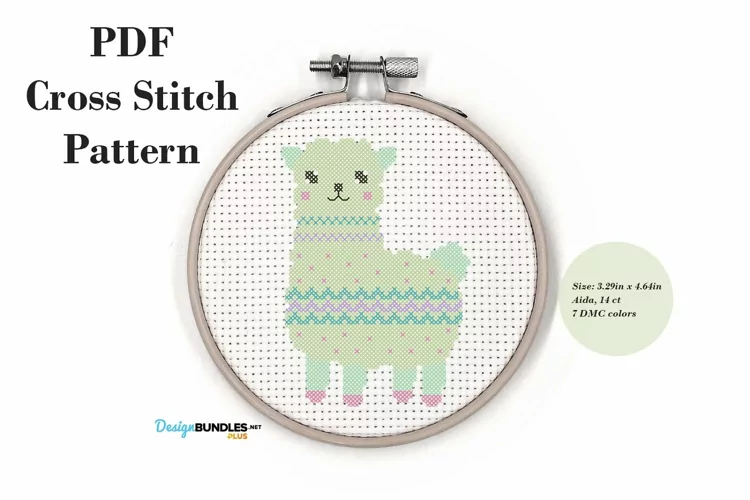 Dear Lama Cross Stitch Pattern PDF File