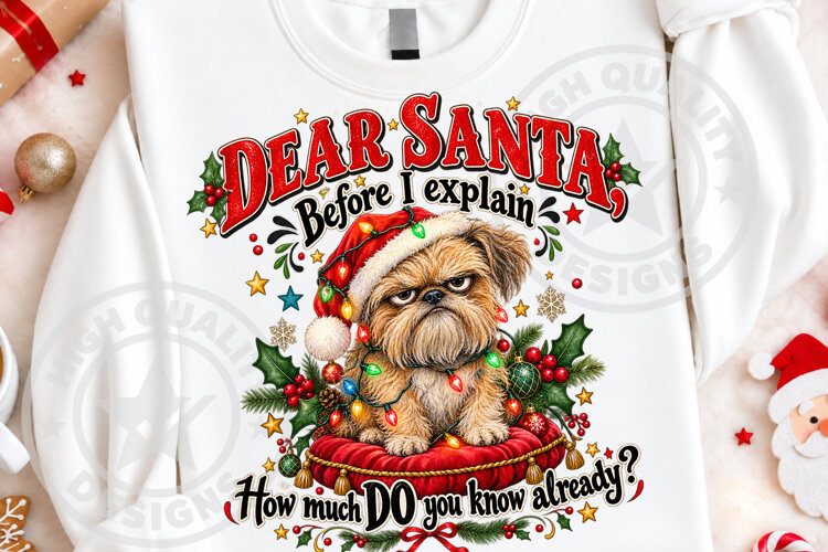 Dear Santa Before I Explain Christmas PNG example image 1