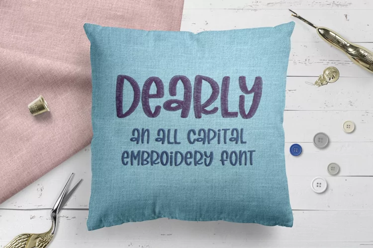Dearly - Embroidery Font