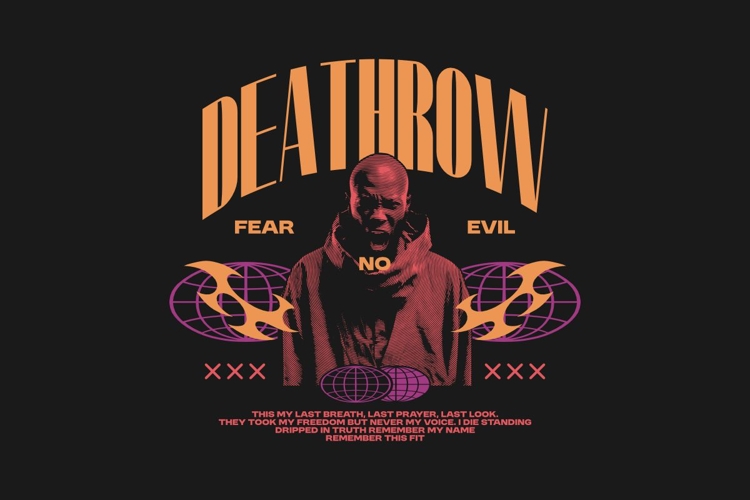 Deathrow Urban Streetwear T-shirt Design