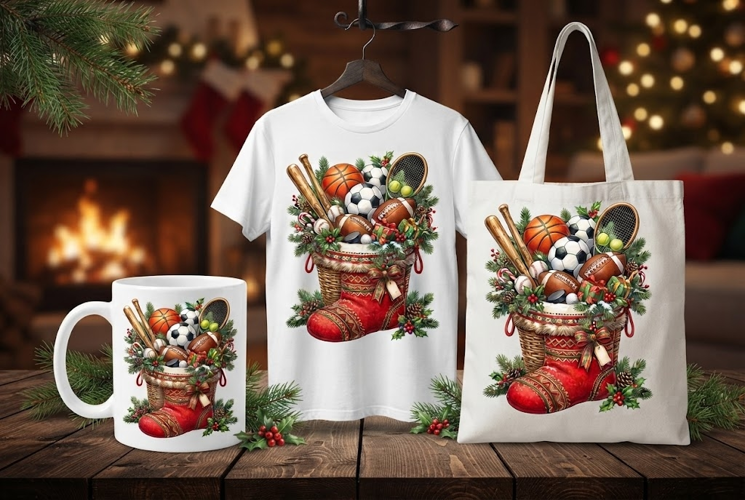 Christmas Sports Stocking Holiday Design
