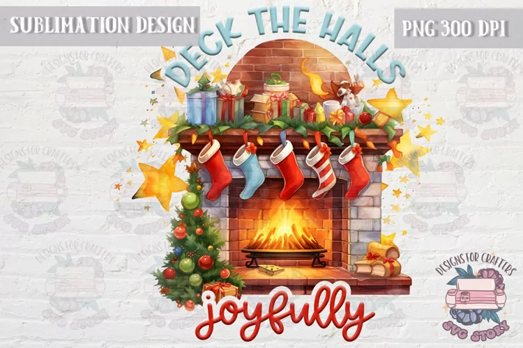 Christmas Sublimation Quote Design PNG Deck the halls