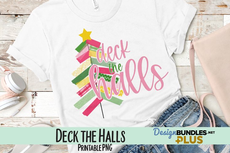 Deck the Halls Christmas Washi Tape Sublimation PNG example image 1