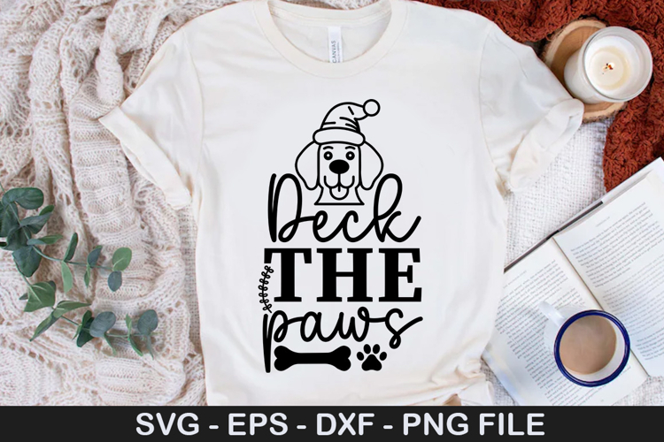Deck the paws SVG - Christmas Dog Design